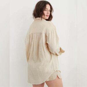 Aerie 100% Cotton XXL Pool to Party Cover Up Gauze Knit Oversized Muslin